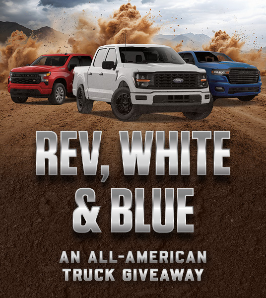 Circa Rev, White, & Blue truck giveaway promotion
